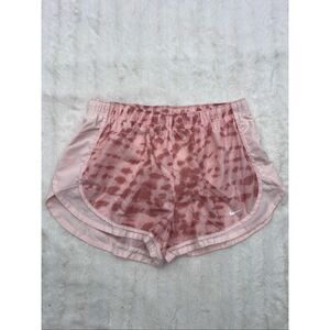 Nike Dri Fit Womens Size XL Athletic Running Shorts Peachy Pink Tie Dye Look